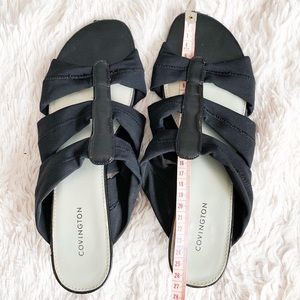 black stretchy strappg sandals